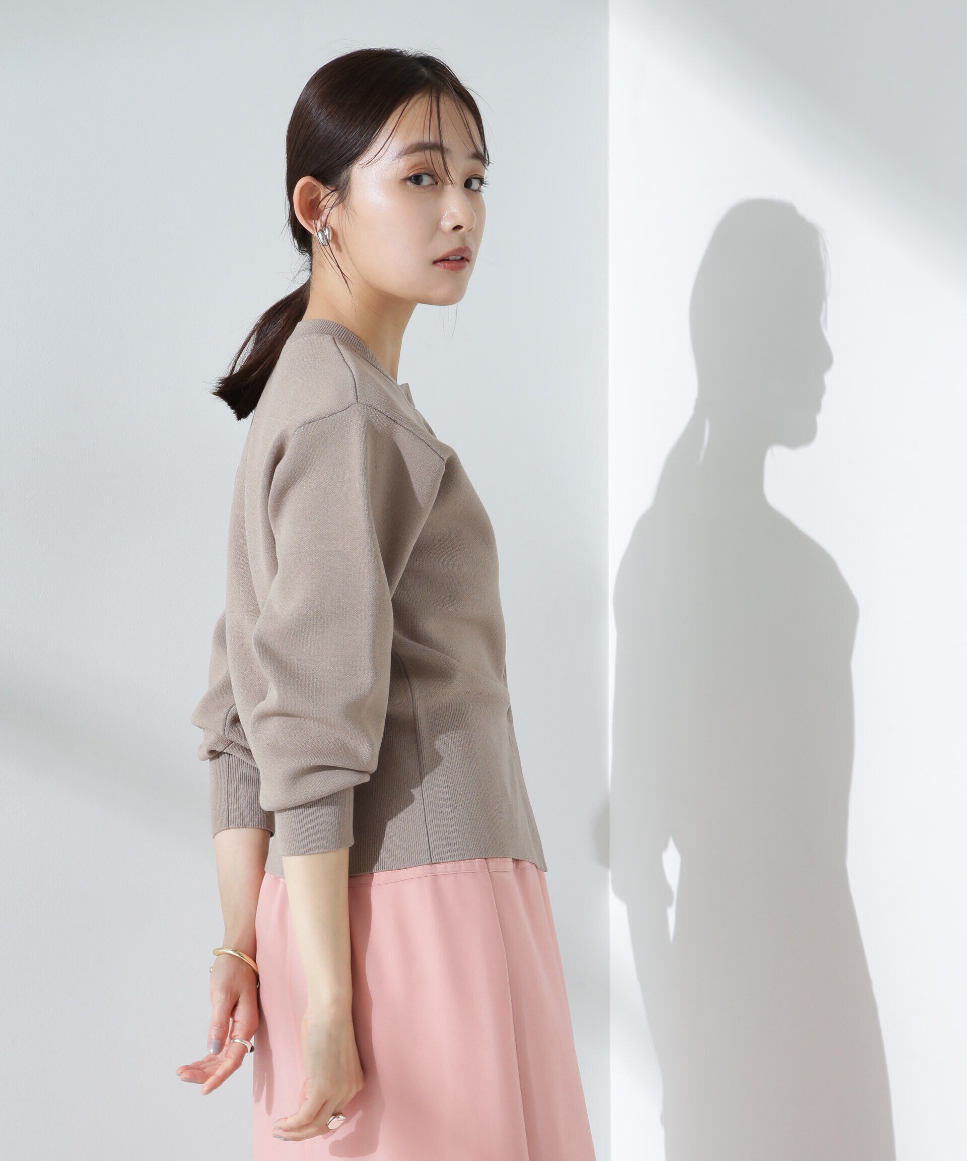 nano･universe「ダブルジャガードクルーネックニットカーディガン」|ニット・セーター|