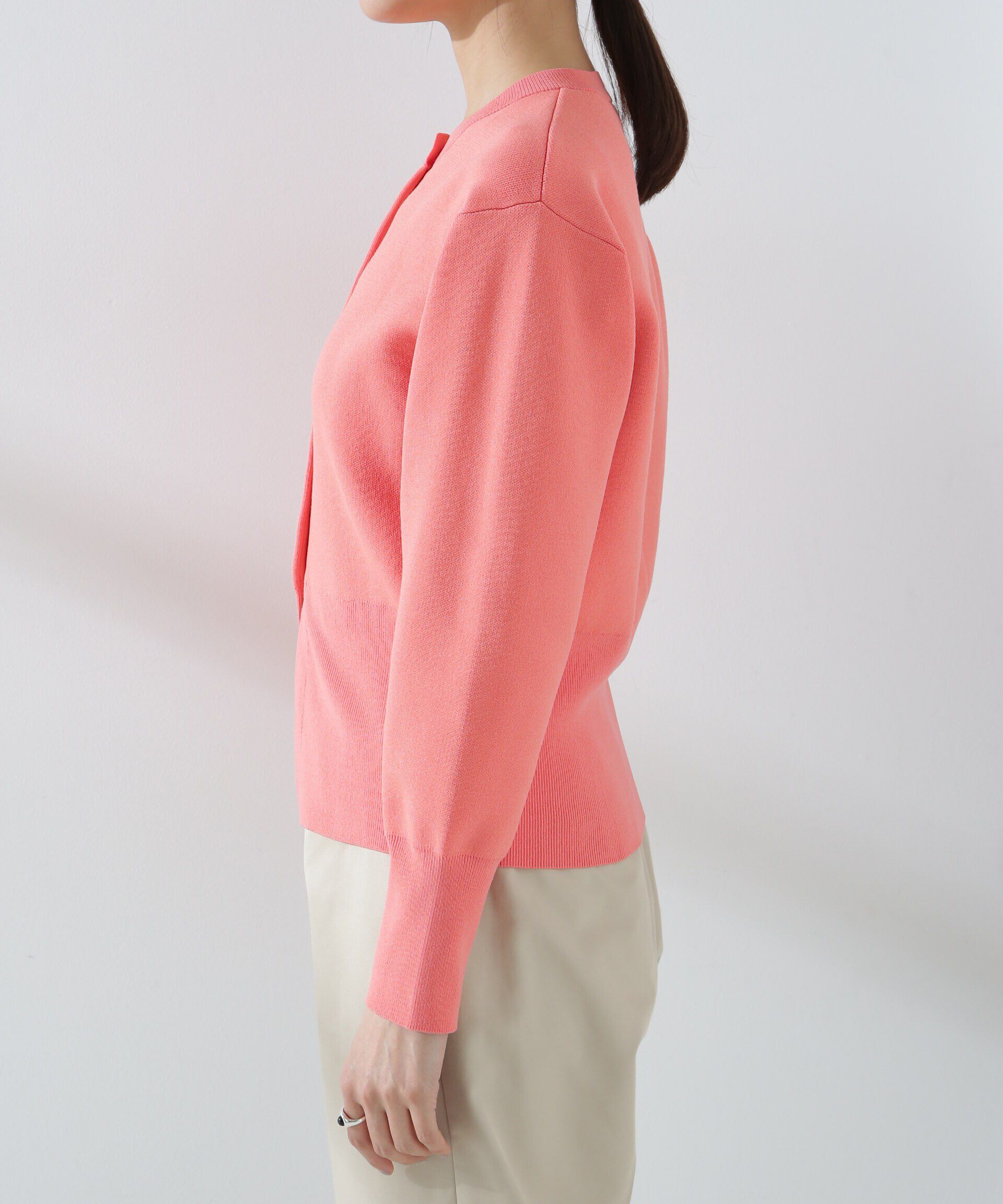 nano･universe「ダブルジャガードクルーネックニットカーディガン」|ニット・セーター|