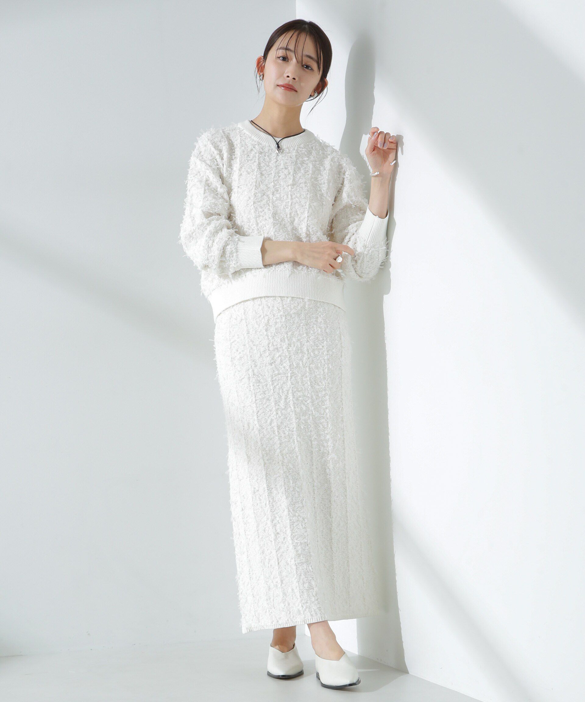 nano･universe「チュールモールニットスカート（セットアップ可）」|スカート|