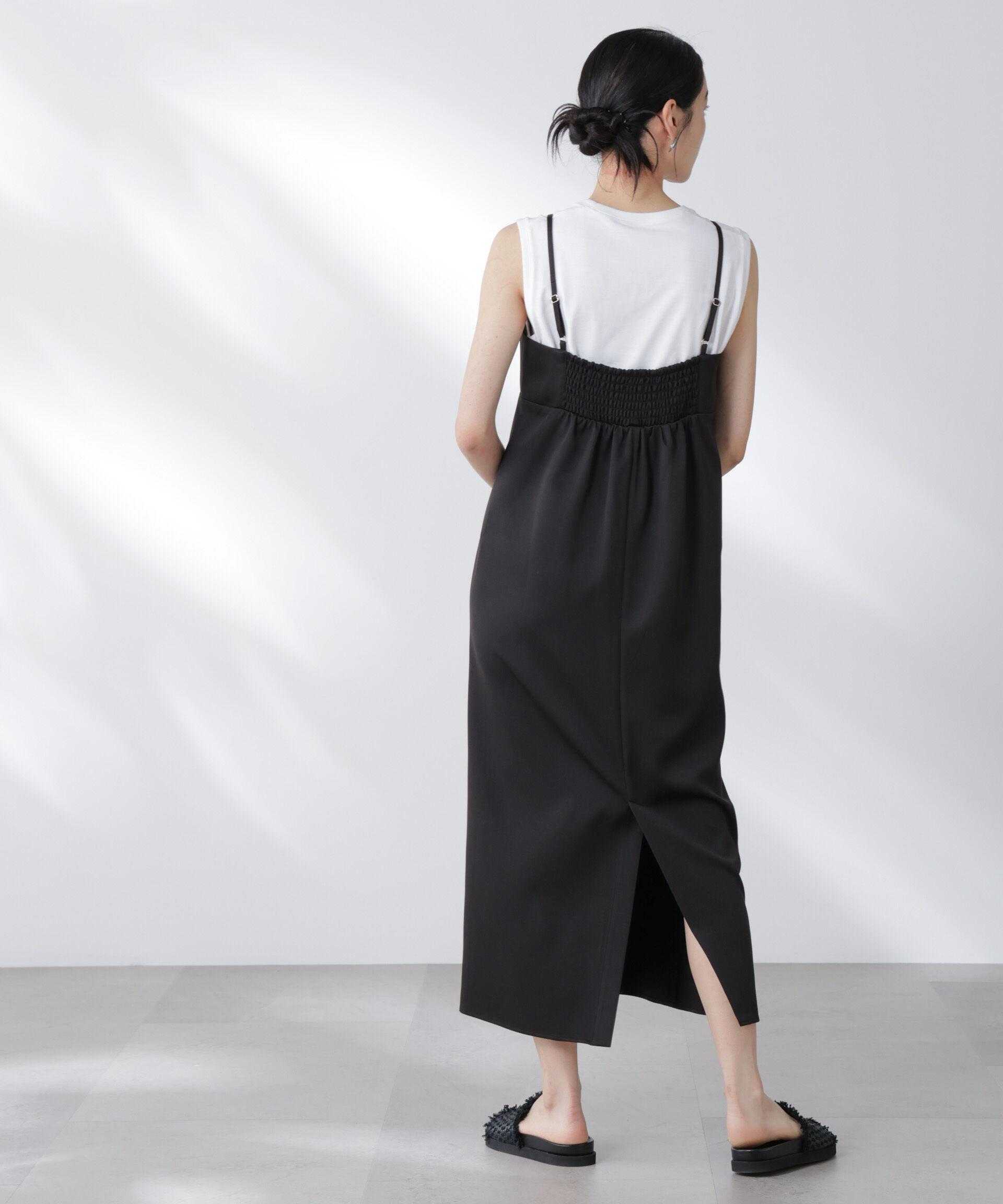 nano･universe「レースロングジレ&times;キャミワンピースセット」|ワンピース|