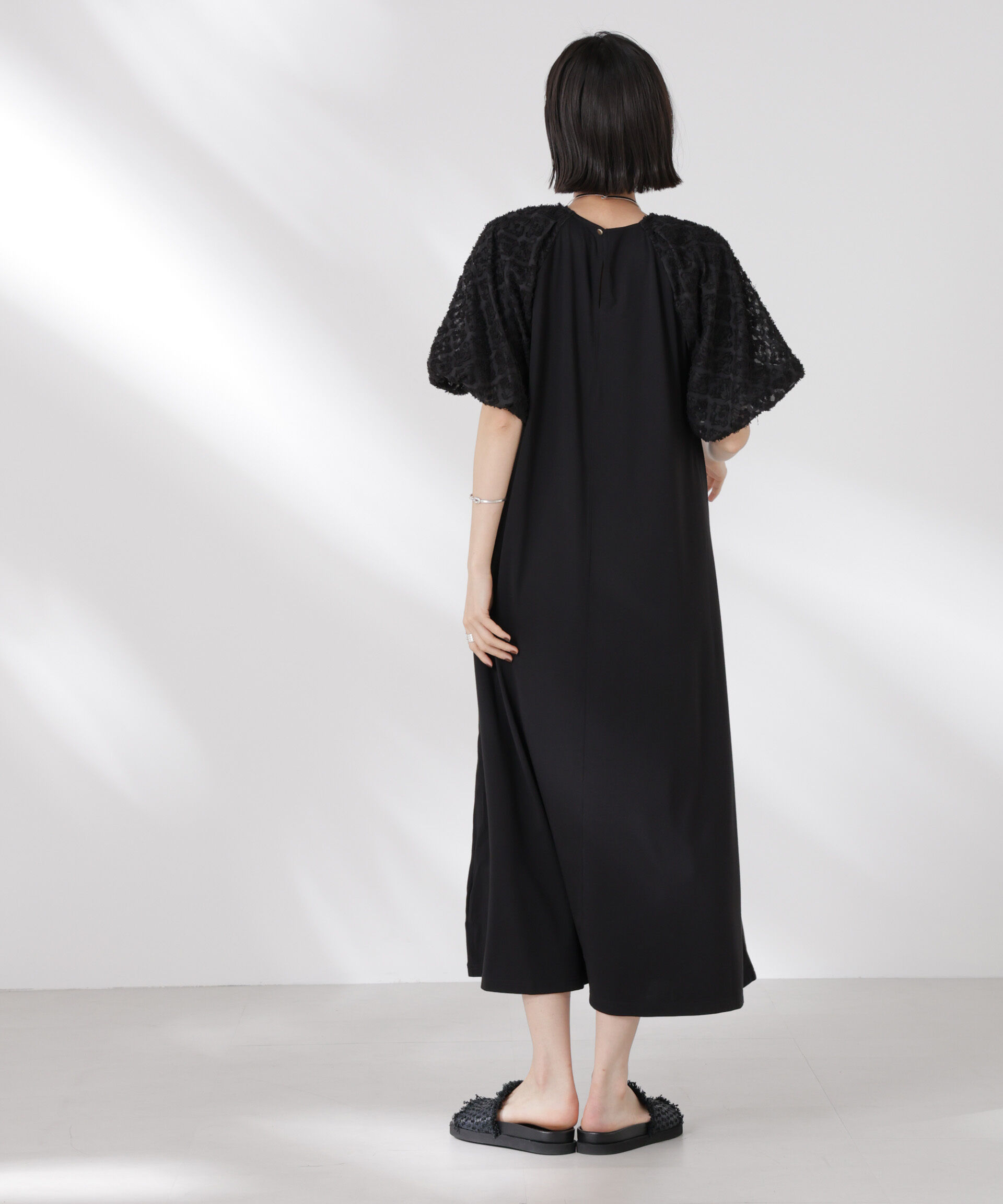 nano･universe「バルーンスリーブコンビカットワンピース」|ワンピース|