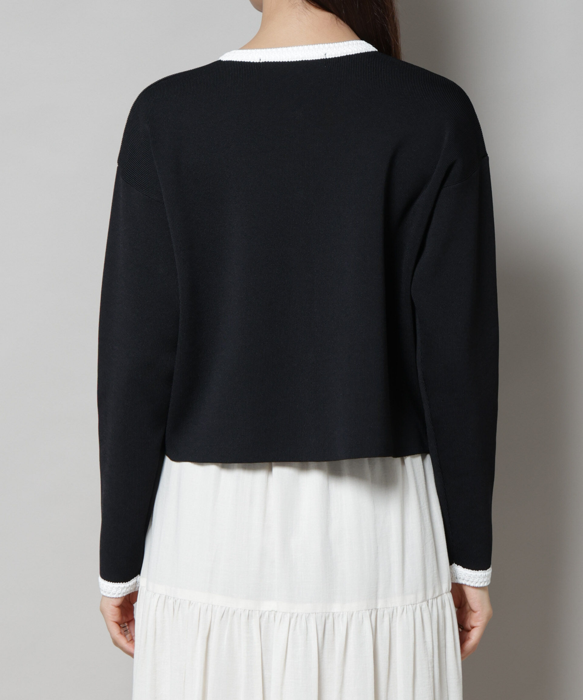 nano･universe「洗濯機洗可配色ジャケットカーディガン」|ニット・セーター|