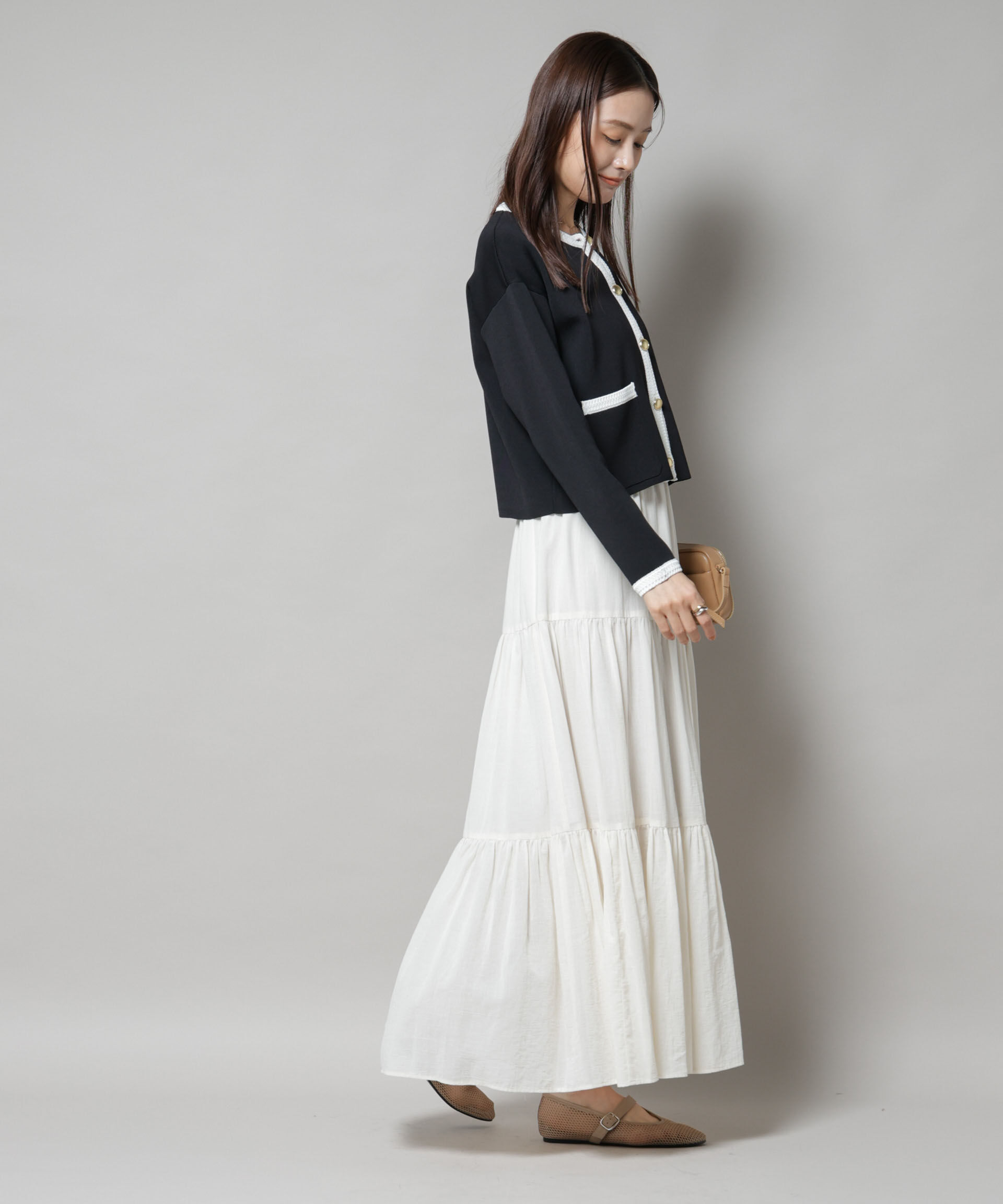 nano･universe「洗濯機洗可配色ジャケットカーディガン」|ニット・セーター|