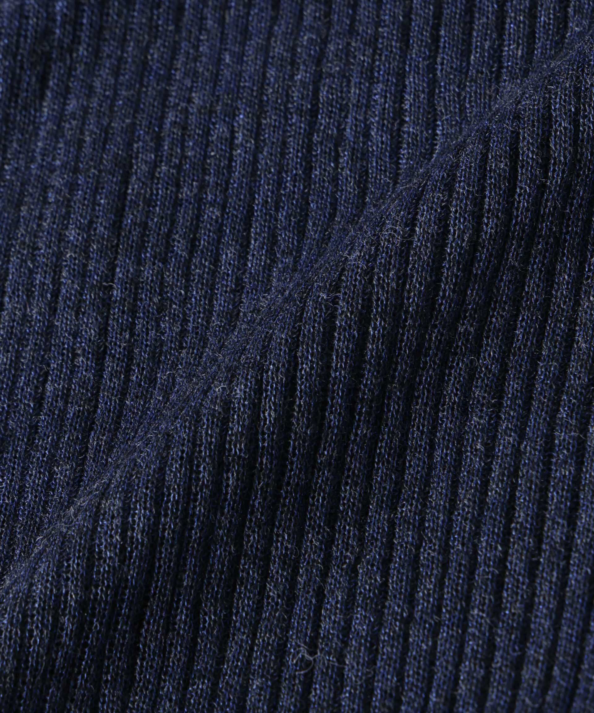 nano･universe「バイカラーシアーリブ衿付きカーディガン」|ニット・セーター|