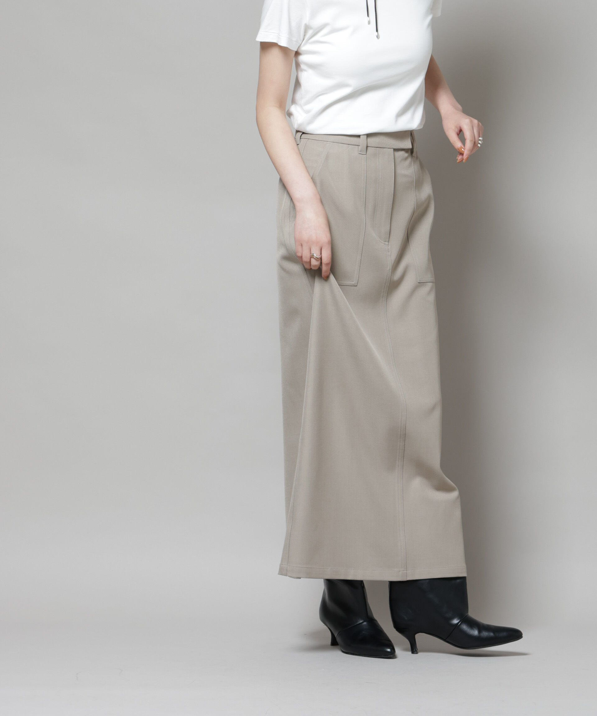 nano･universe「ポケットディティールナロースカート(セットアップ可)」|スカート|