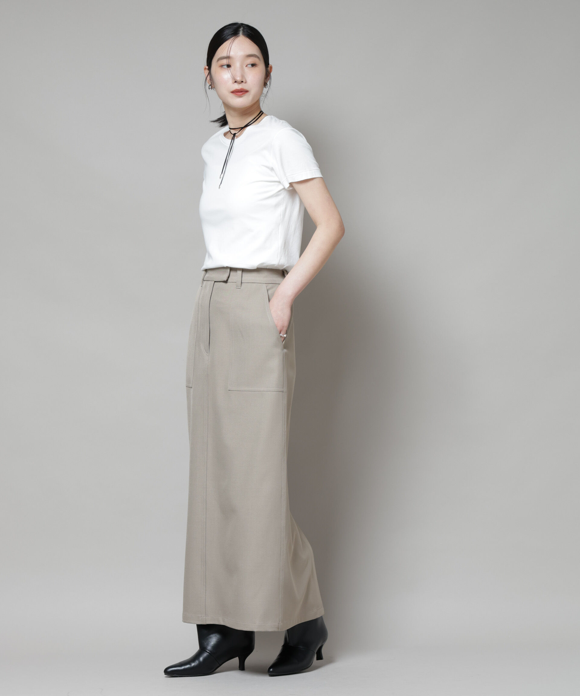 nano･universe「ポケットディティールナロースカート(セットアップ可)」|スカート|