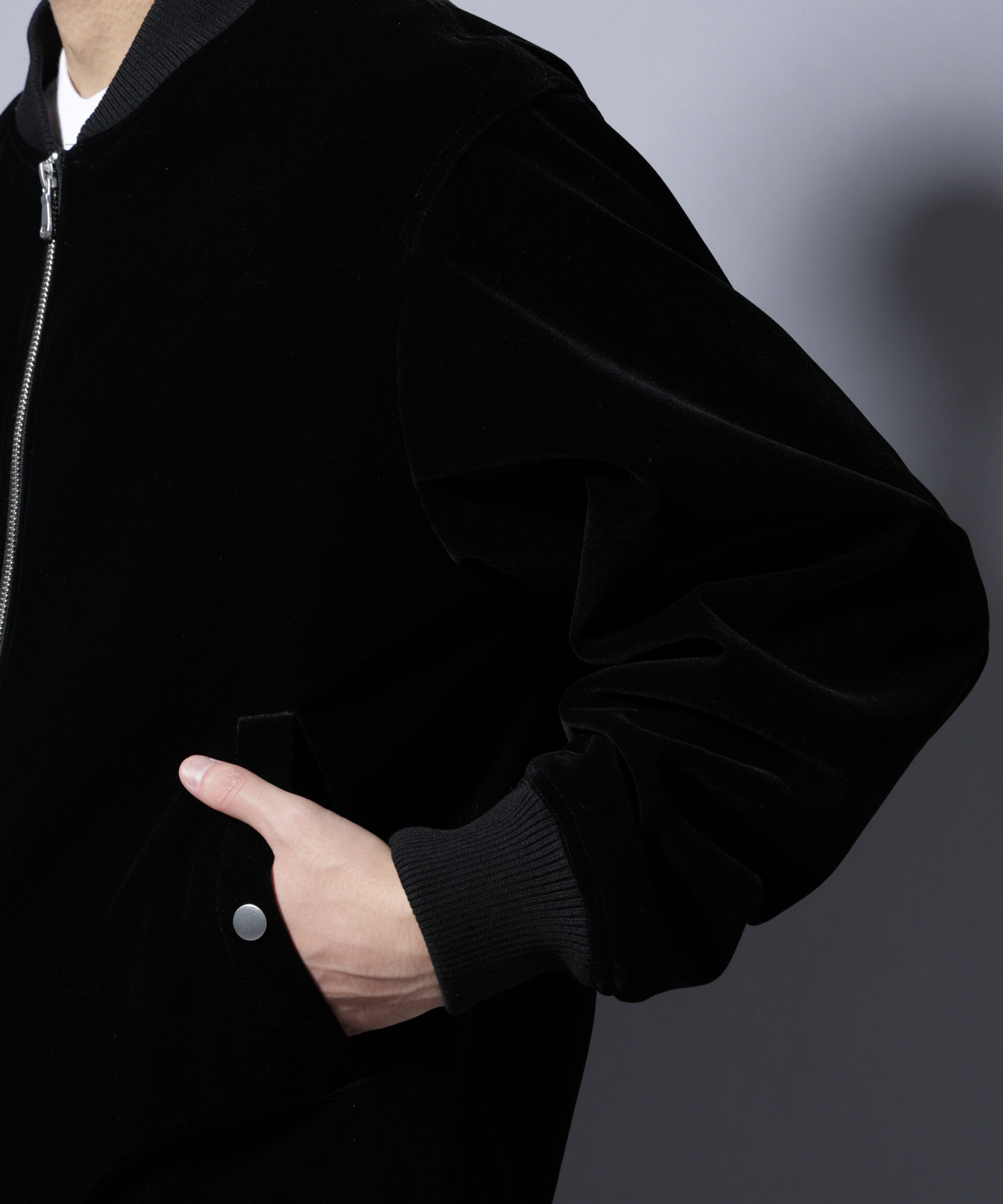 nano･universe「ベロア MA-1」|ブルゾン・スタジャン|