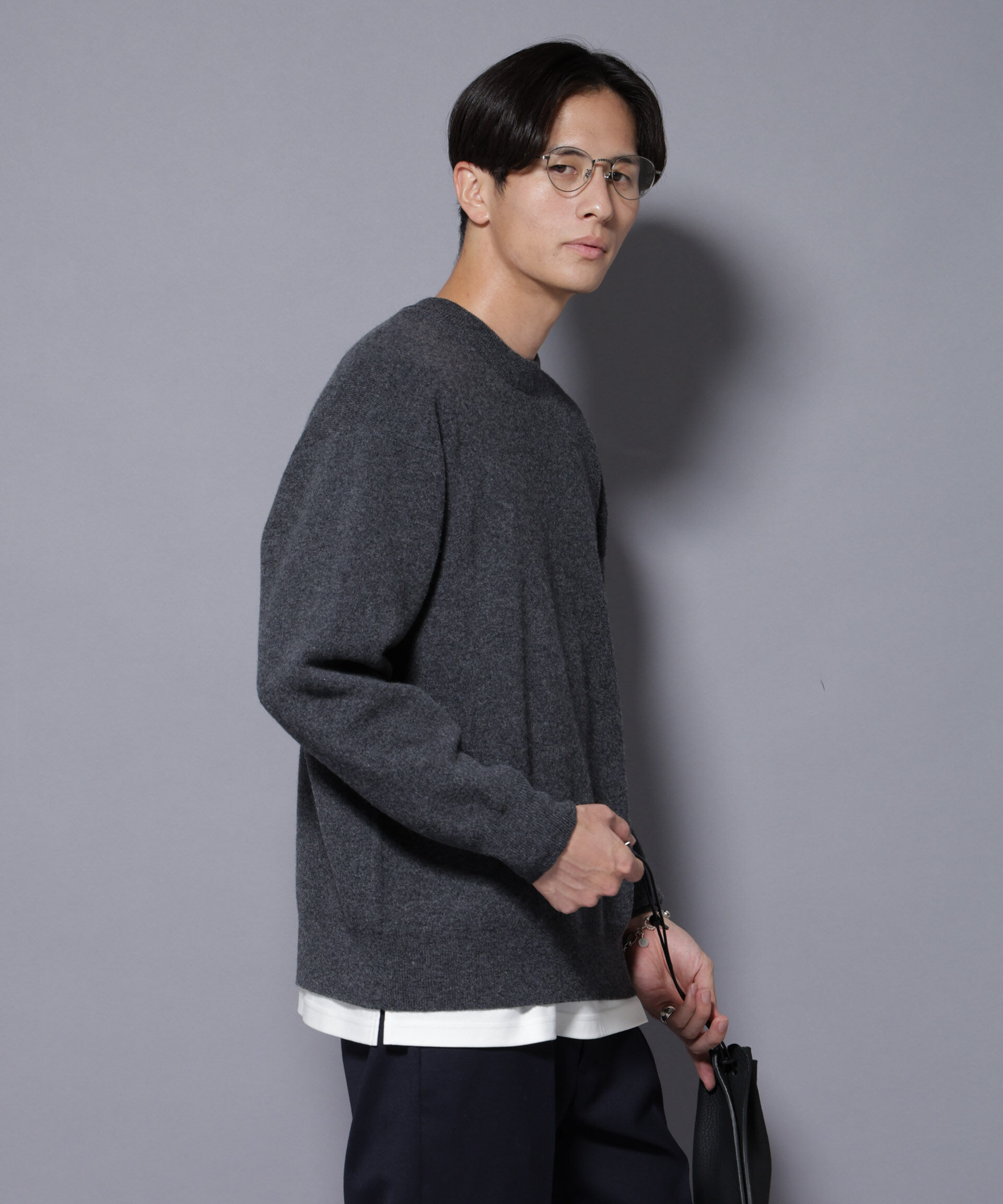 nano･universe「ウールカシミヤクルーネックプルオーバー」|ニット・セーター|