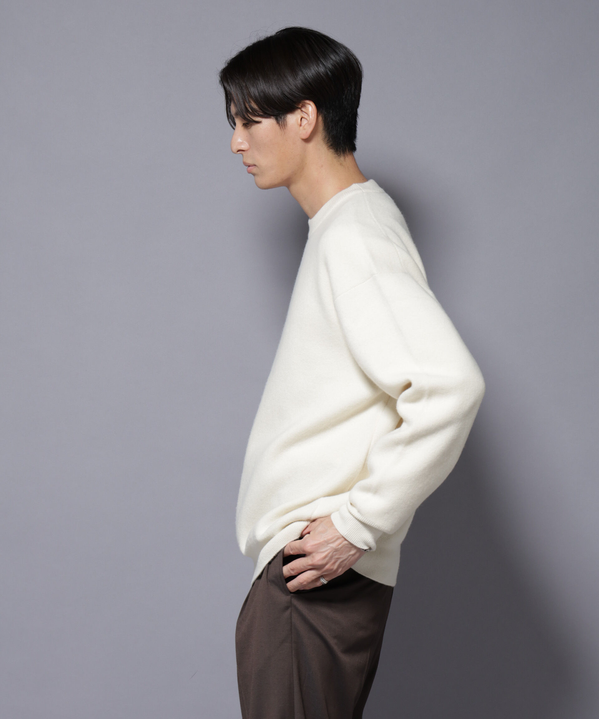 nano･universe「ウールカシミヤクルーネックプルオーバー」|ニット・セーター|