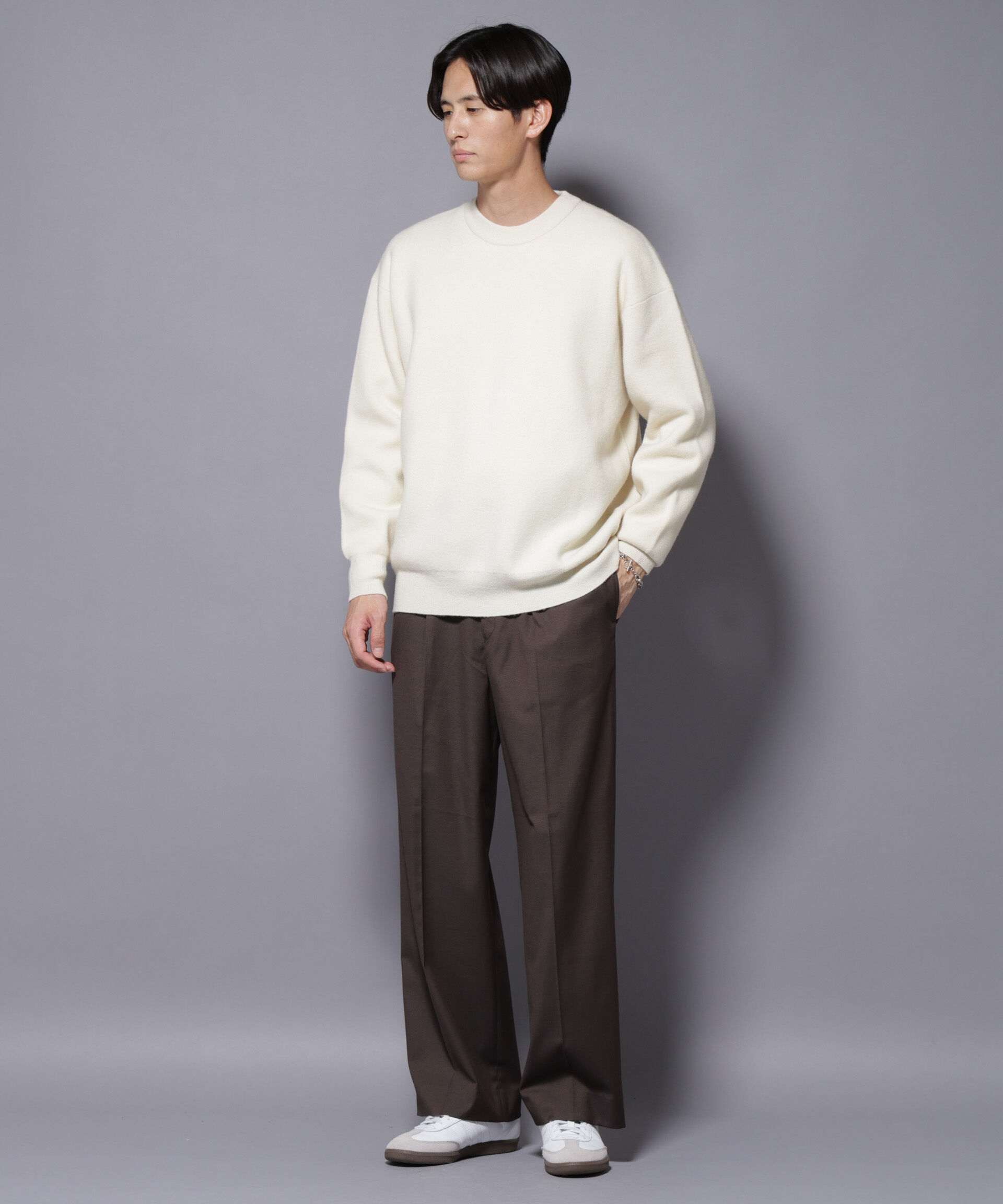 nano･universe「ウールカシミヤクルーネックプルオーバー」|ニット・セーター|