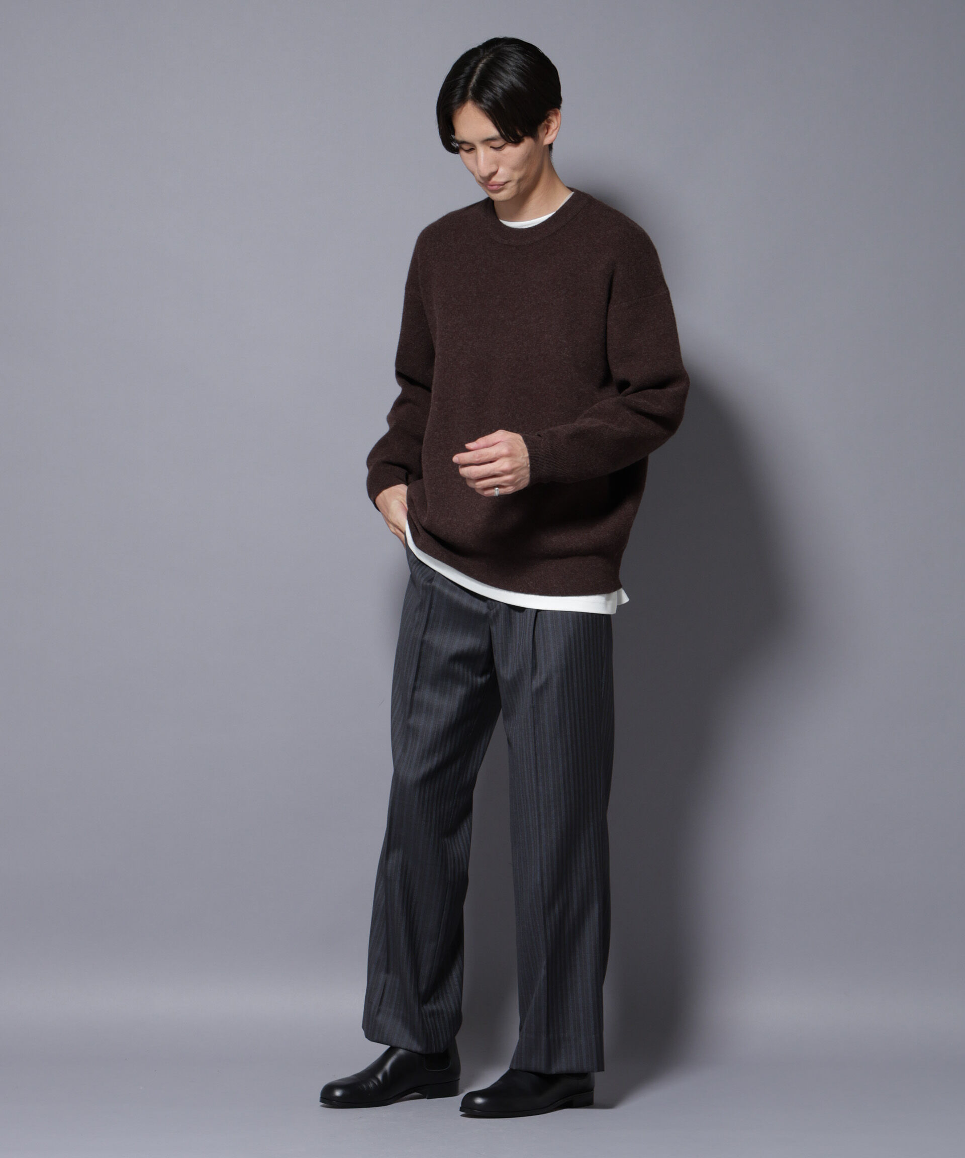 nano･universe「ウールカシミヤクルーネックプルオーバー」|ニット・セーター|