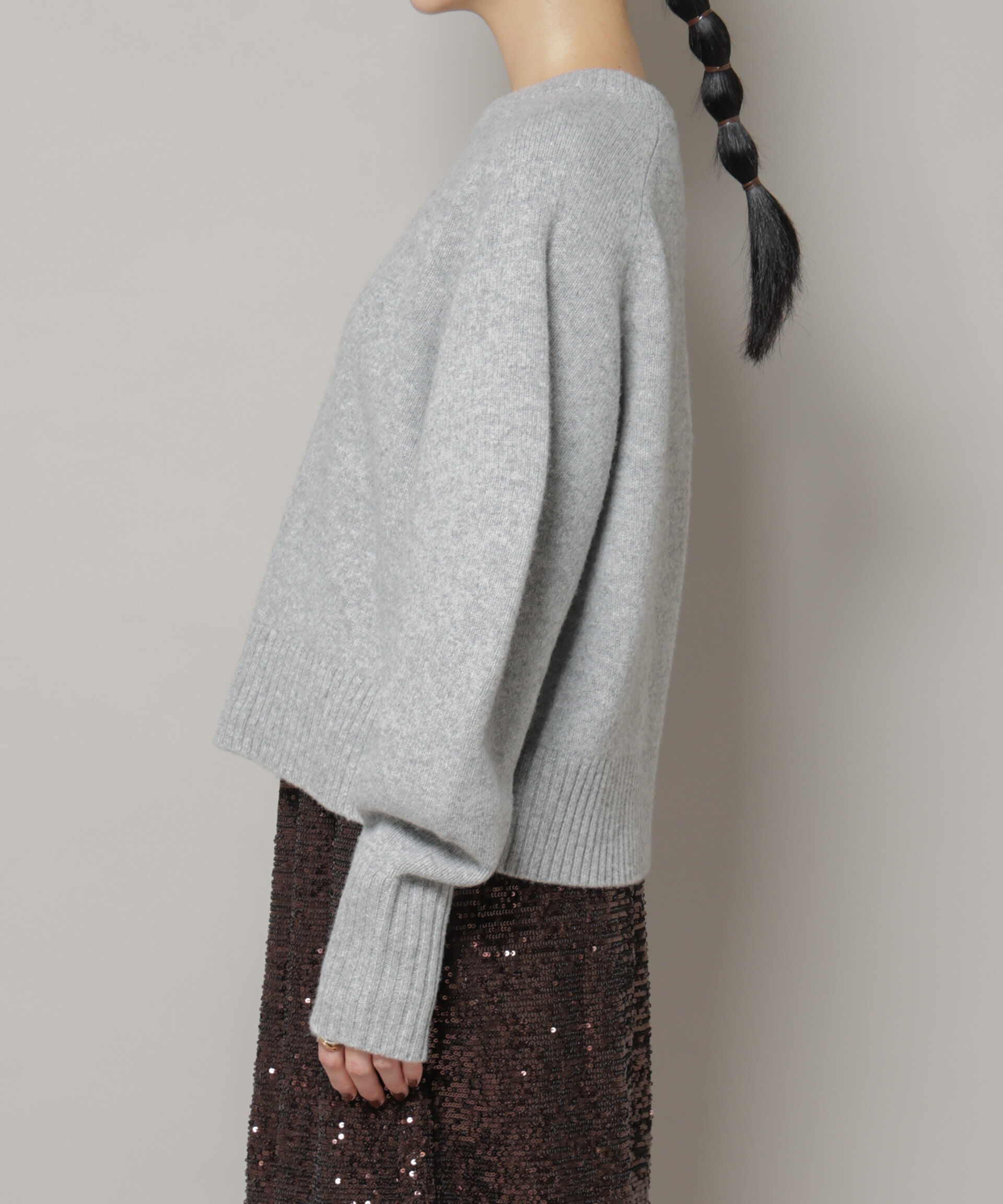 nano･universe「AQUAウールカシミヤクルーネックニットプルオーバー」|ニット・セーター|