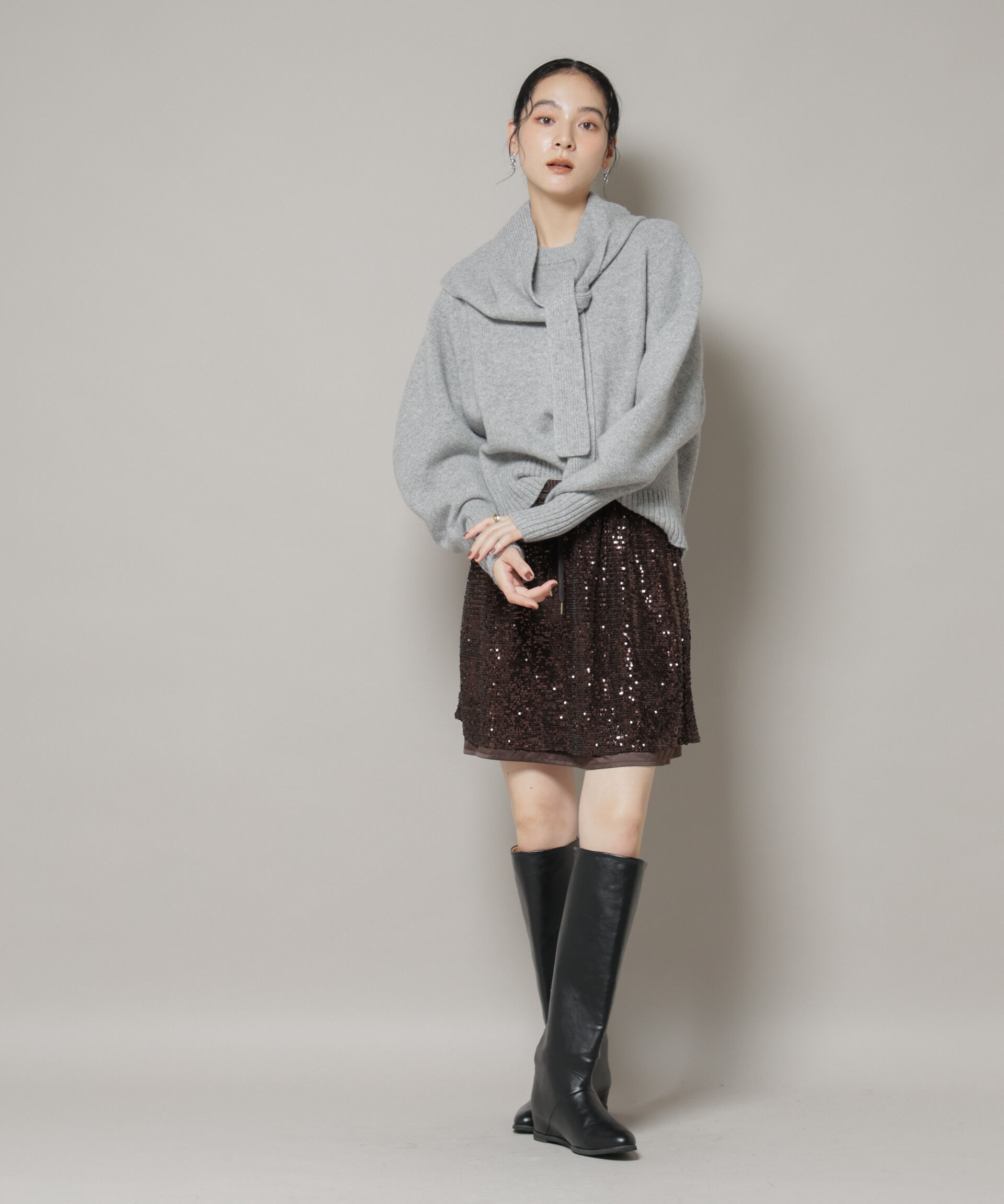 nano･universe「AQUAウールカシミヤクルーネックニットプルオーバー」|ニット・セーター|