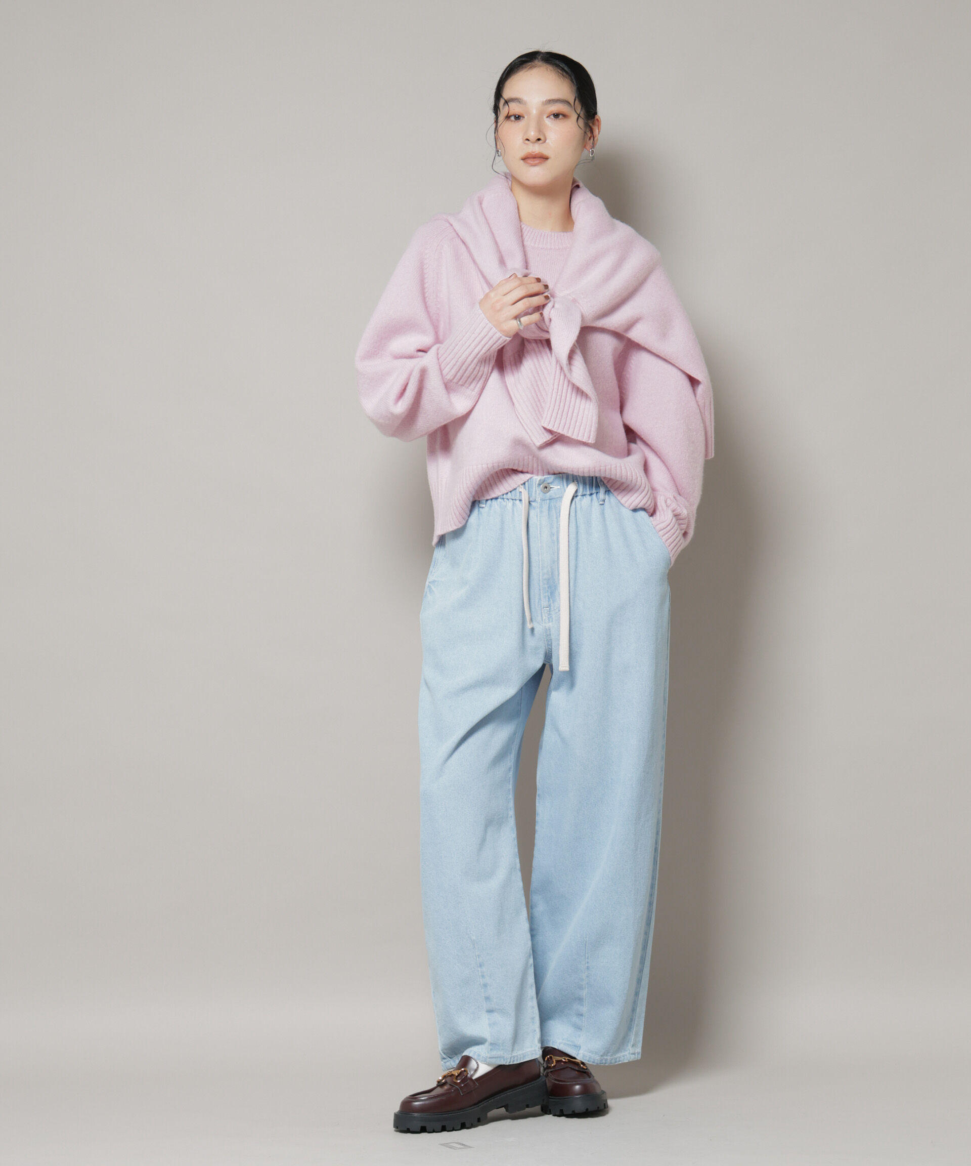 nano･universe「AQUAウールカシミヤクルーネックニットプルオーバー」|ニット・セーター|