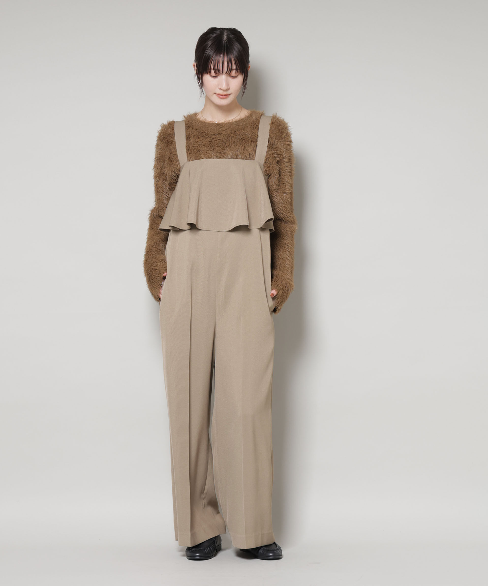 nano･universe「フロントフリルサロペットパンツ」|ワンピース|