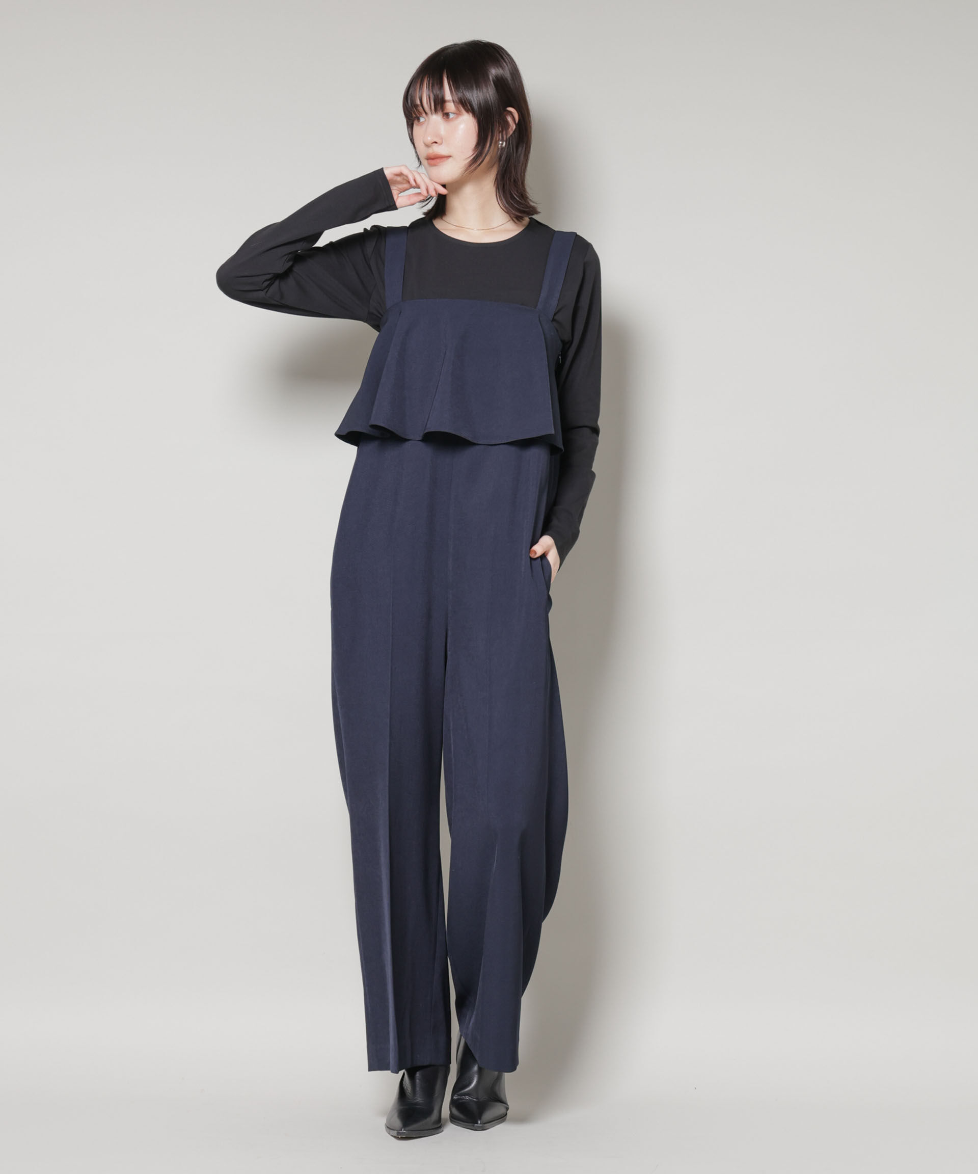 nano･universe「フロントフリルサロペットパンツ」|ワンピース|