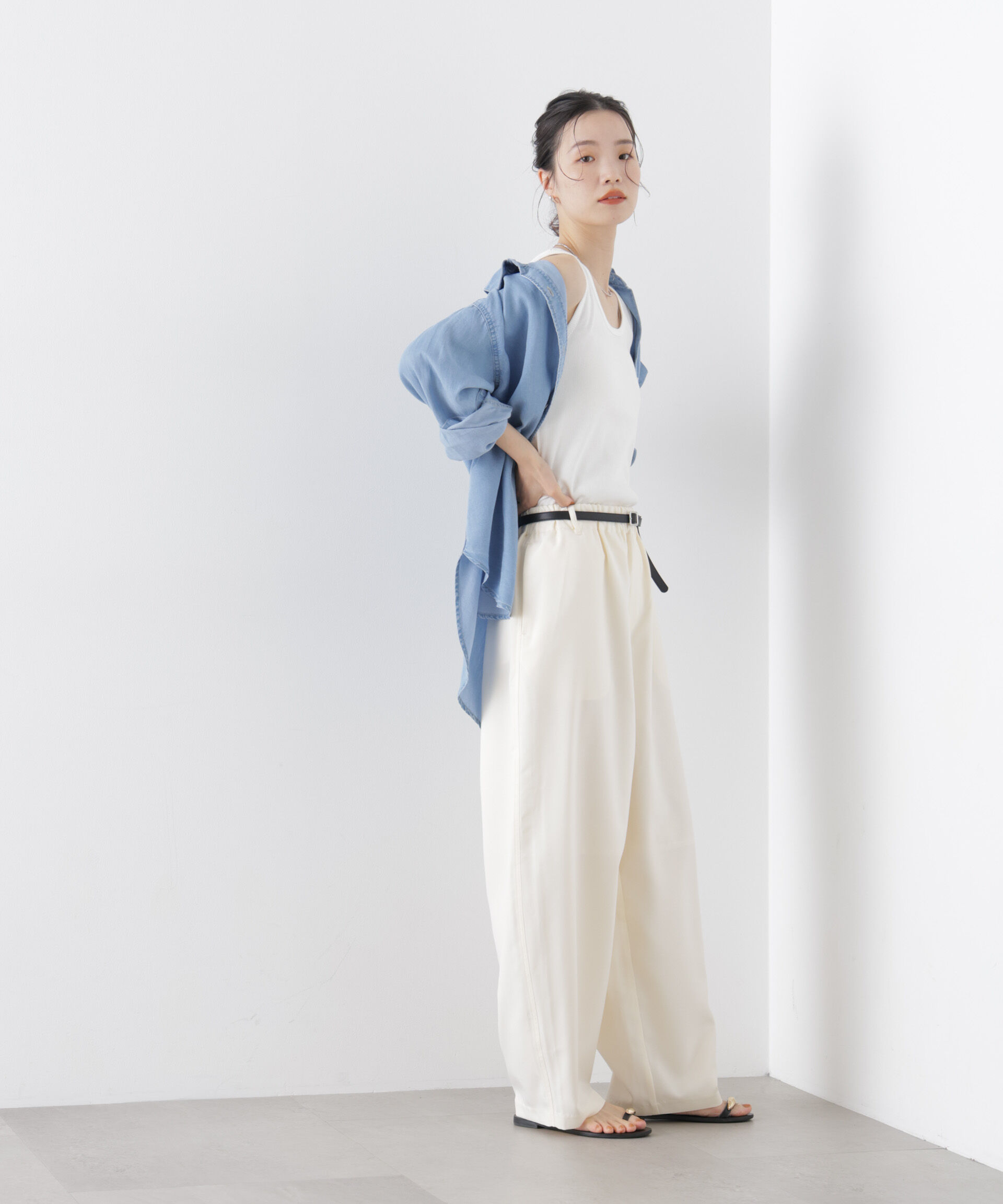 nano･universe「デニムワイドシャツ」|シャツ・ブラウス|