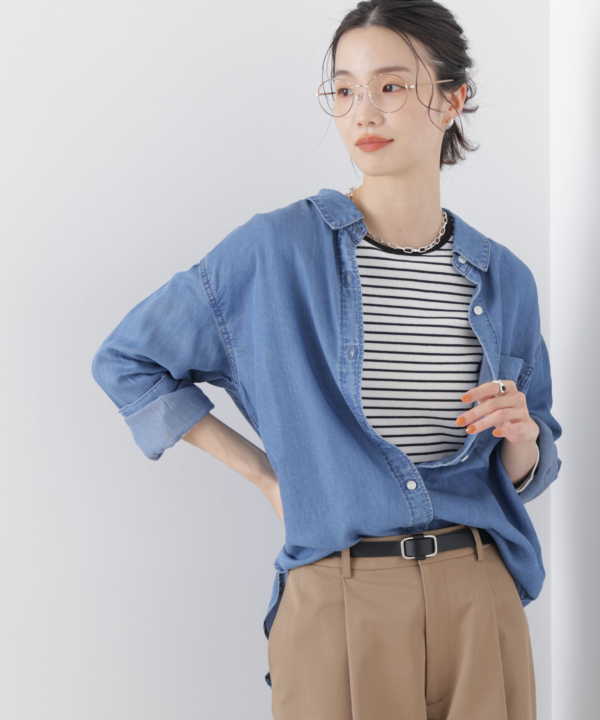 nano･universe「デニムワイドシャツ」|シャツ・ブラウス|