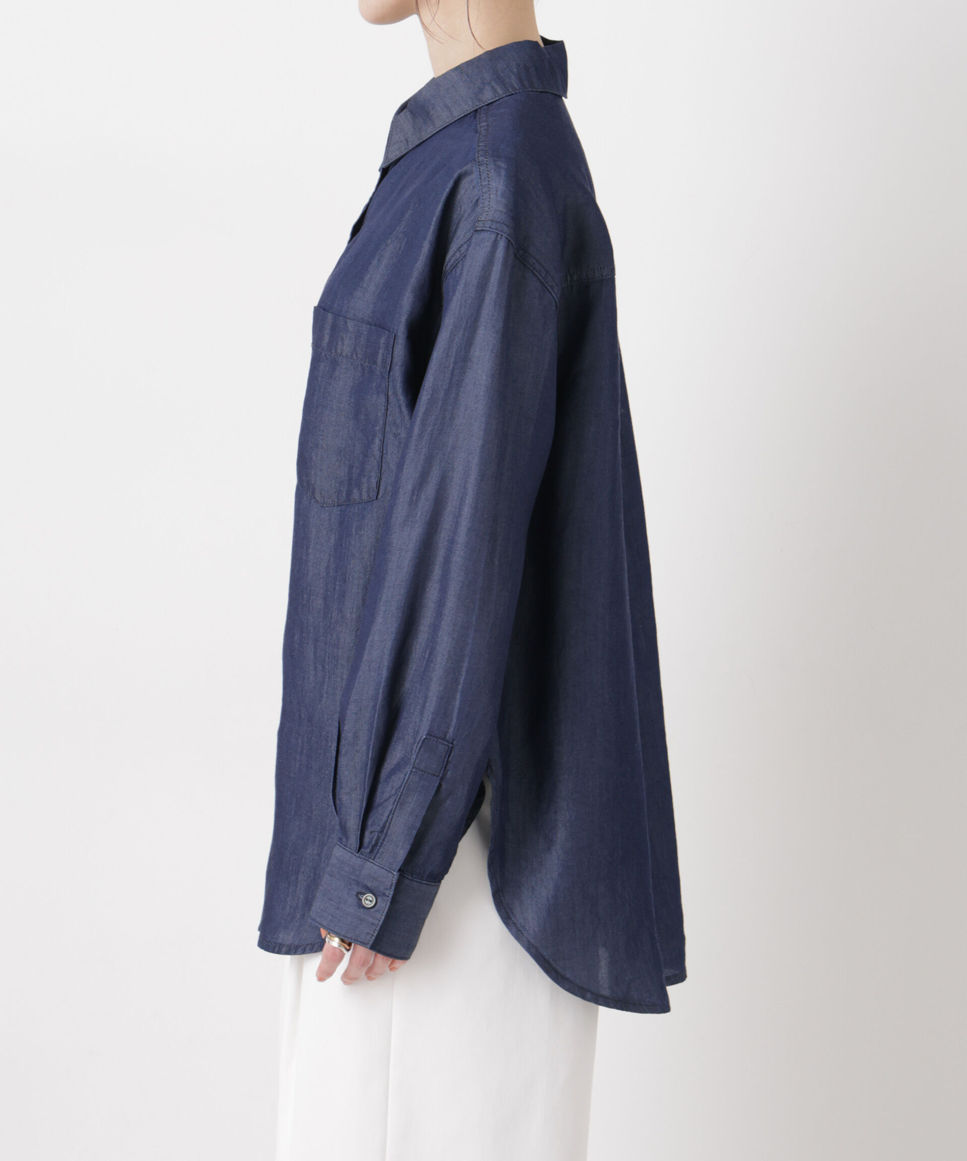 nano･universe「デニムワイドシャツ」|シャツ・ブラウス|