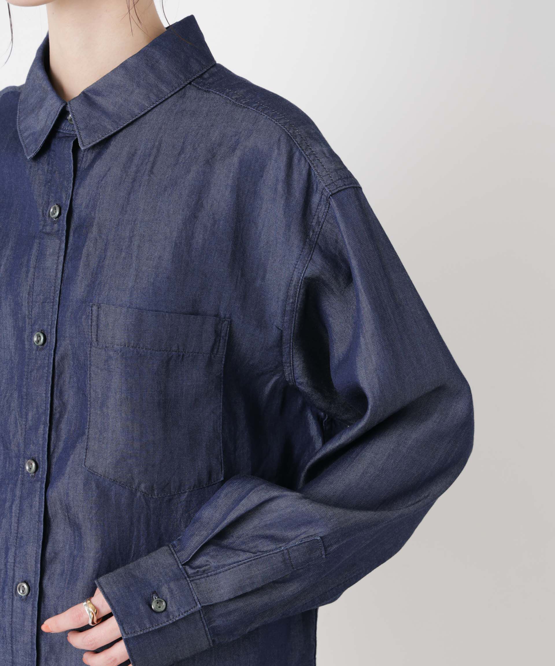 nano･universe「デニムワイドシャツ」|シャツ・ブラウス|