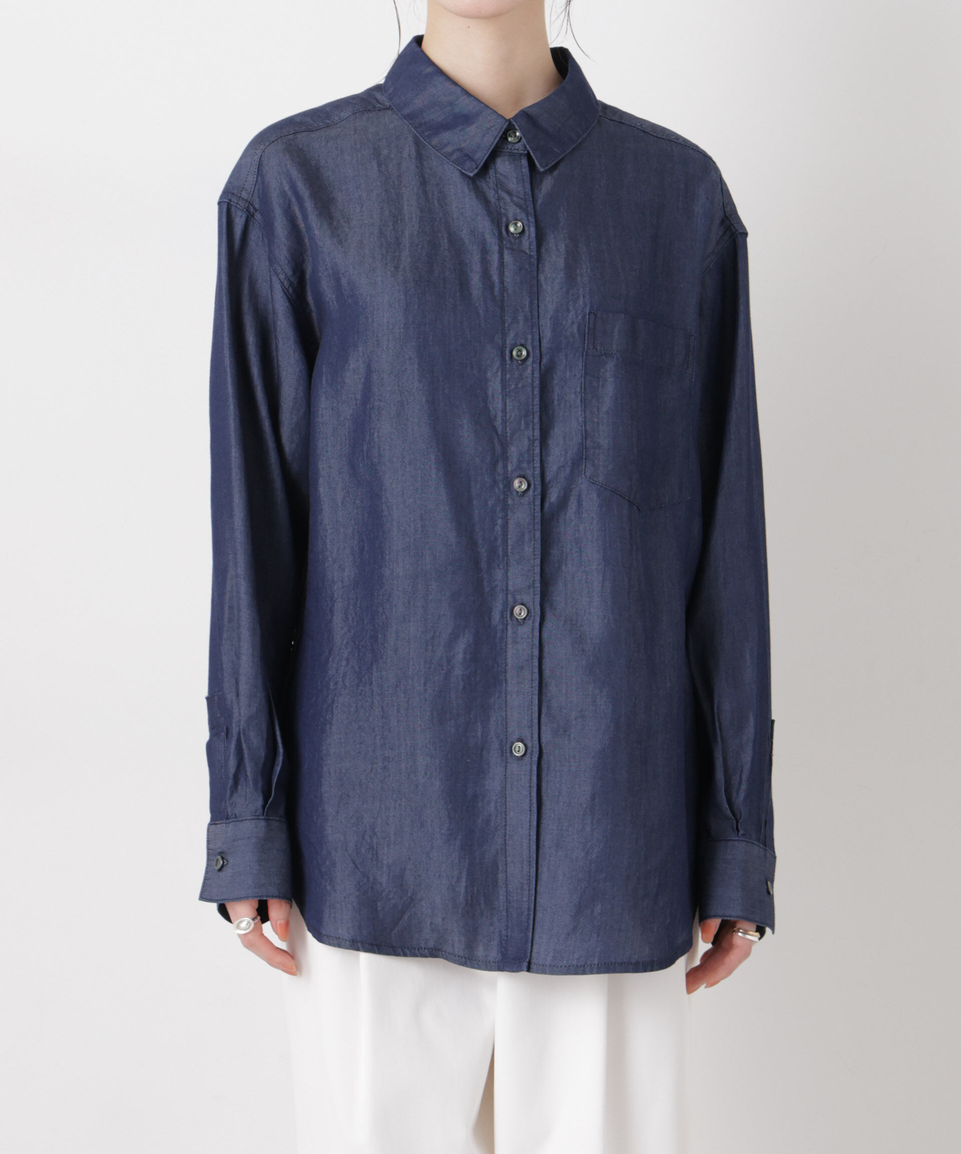 nano･universe「デニムワイドシャツ」|シャツ・ブラウス|