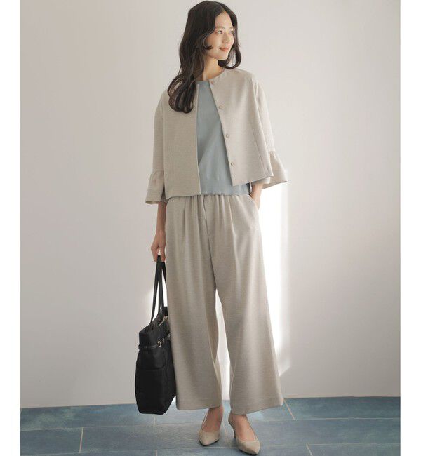 組曲「【WEB限定】ライトリネンライクノーカラー ジャケット」|ノーカラージャケット|