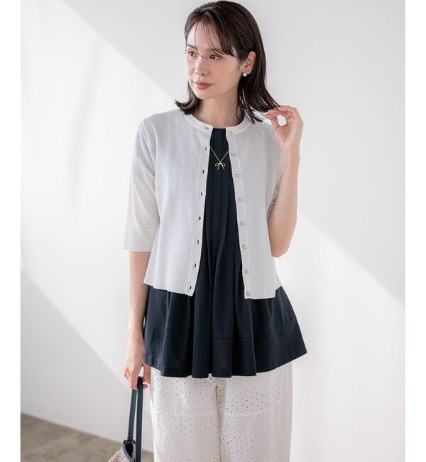 組曲「シアーニット5分袖 カーディガン」|カーディガン|