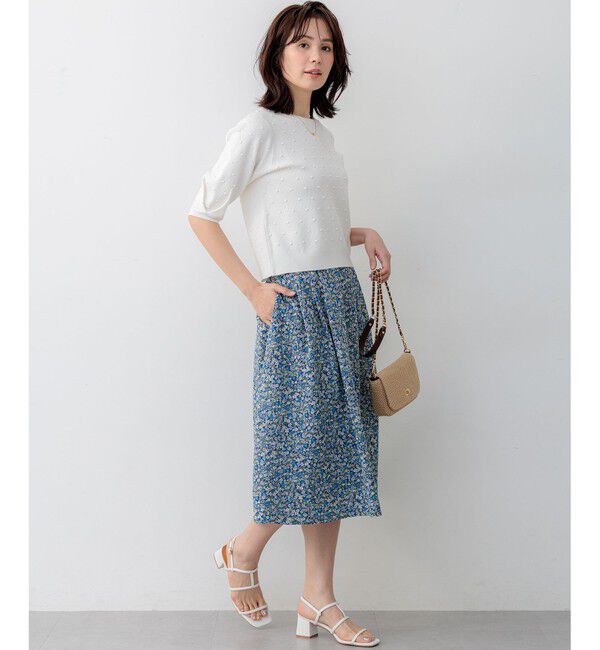 組曲「【WEB限定】ポップコーンアーガイル5分袖 ニット」|ニット・セーター|