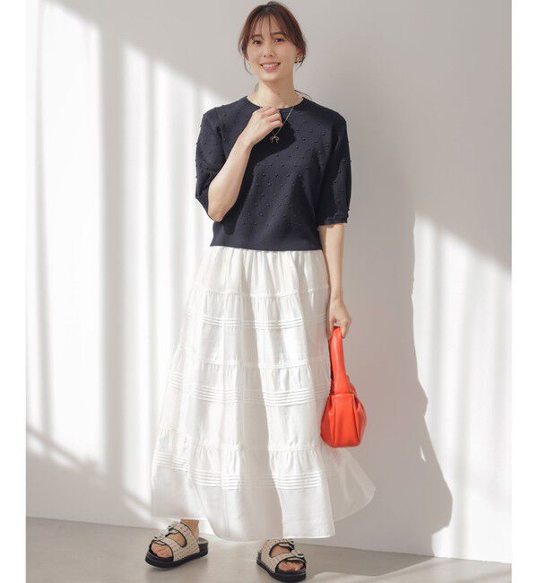 組曲「【WEB限定】ポップコーンアーガイル5分袖 ニット」|ニット・セーター|