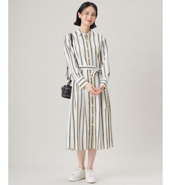 自由区「【カタログ掲載・洗える】ストライププリント ワンピース」|ワンピース|