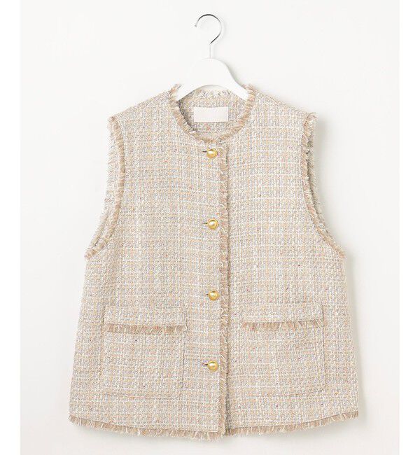 自由区「ファンシーノットツイード ジレ」|ベスト・ジレ|