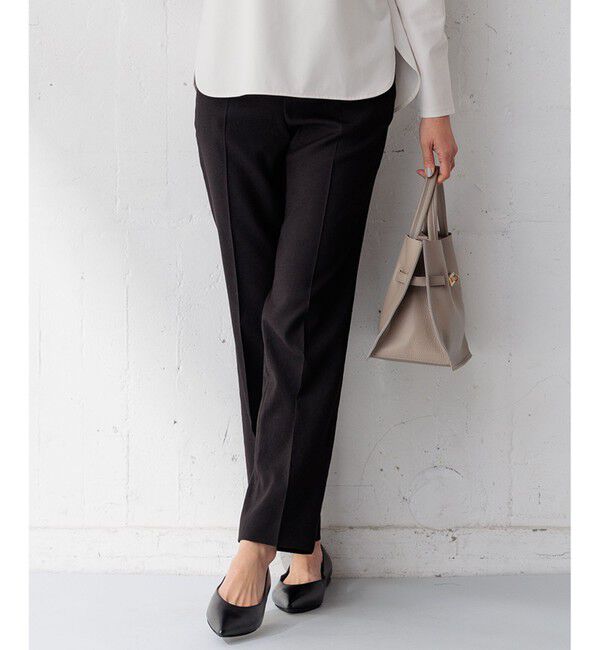23区「【洗える/セットアップ対応】アイアスマットストレッチ テーパード パンツ」|その他|ブラック系