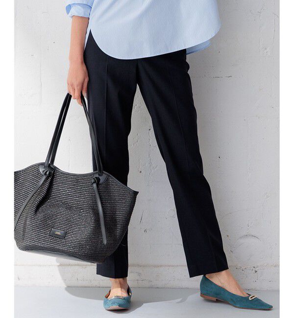 23区「【洗える/セットアップ対応】アイアスマットストレッチ テーパード パンツ」|その他|ネイビー系