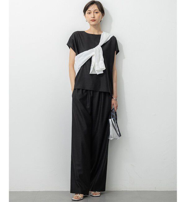 23区「【洗える】トリアセスラブストレッチ ワイド パンツ」|その他|