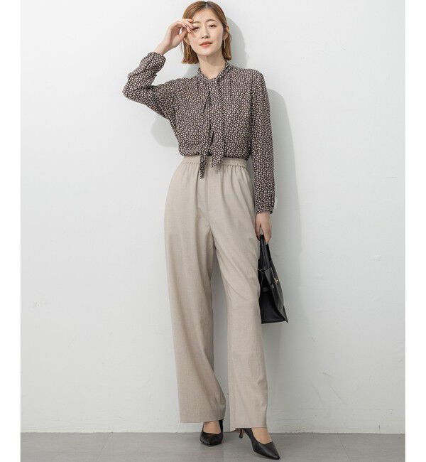 23区「【洗える】トリアセスラブストレッチ ワイド パンツ」|その他|