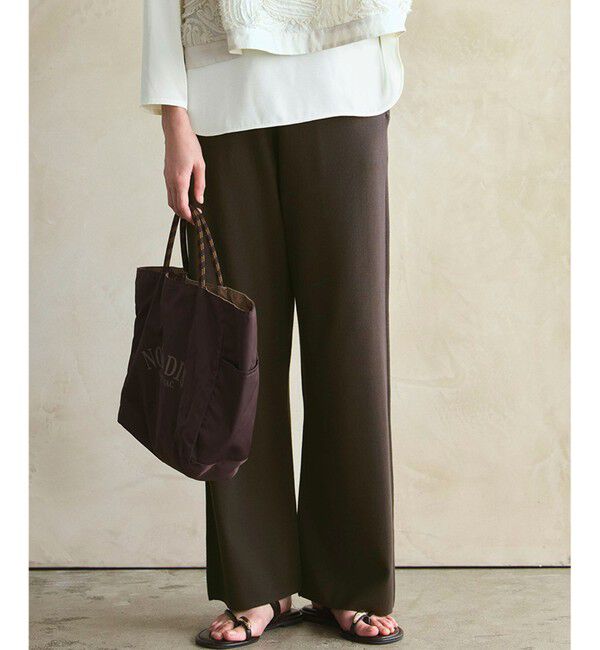 23区「【VERY9月号掲載/洗える/吊り干しOK】ヴィスコースストレッチ ワイド パンツ」|その他|ブラウン系