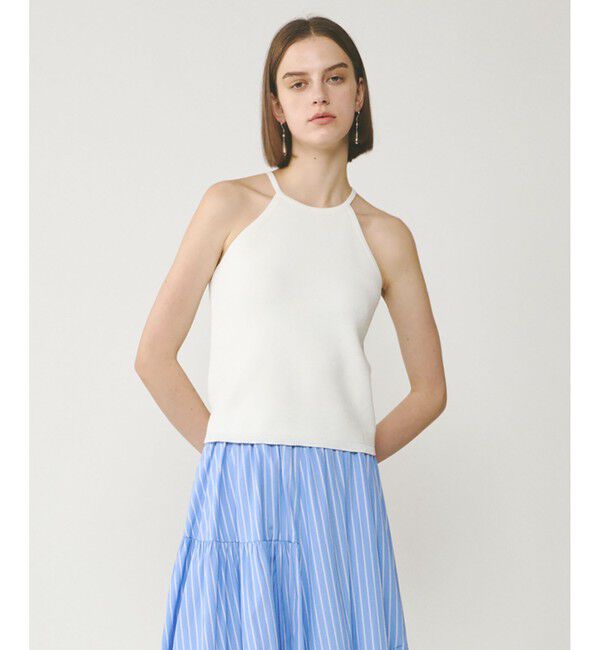  「ハイゲージ畦ニットトップ」|ニット・セーター|ホワイト