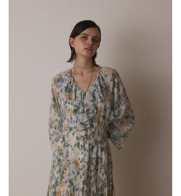  「フラワープリントカフタンドレス」|ワンピース|