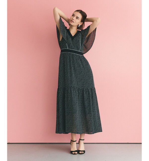 Grace Class「ドットフレアスリーブマキシ」|ワンピース|