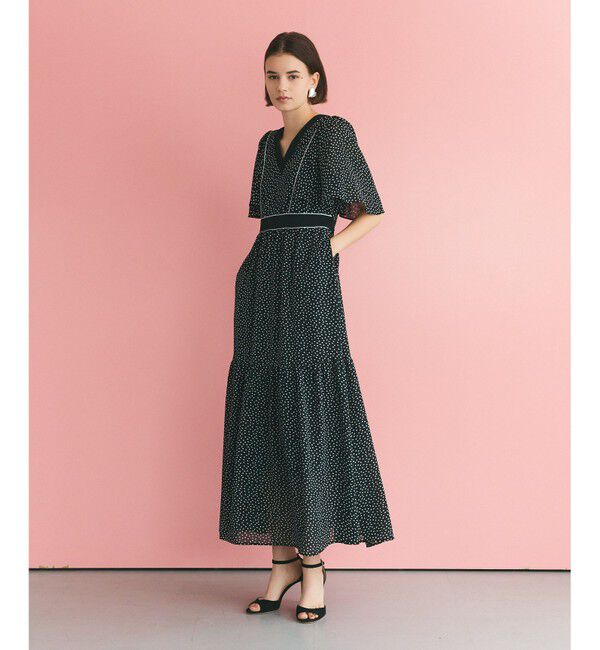 Grace Class「ドットフレアスリーブマキシ」|ワンピース|