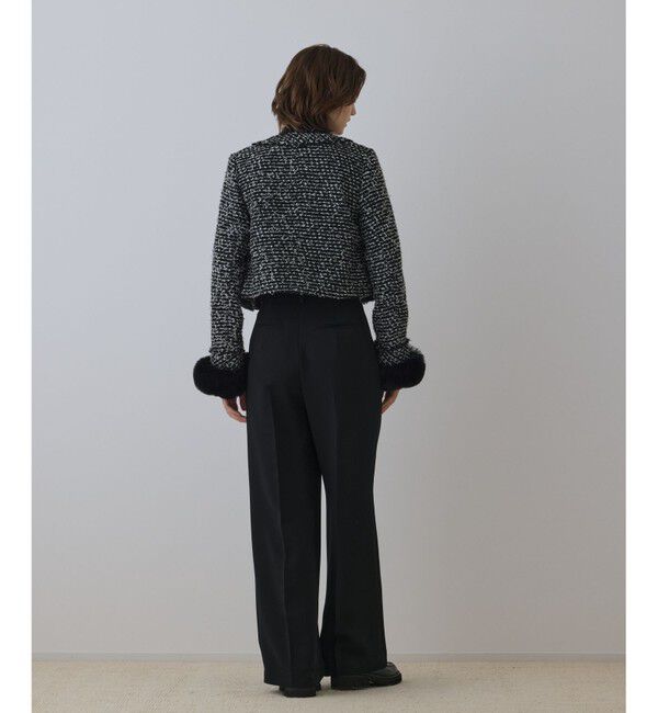 GRACE CONTINENTAL「ツイードコンビジャケット」|ノーカラージャケット|