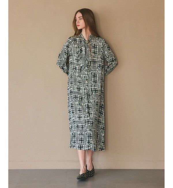 Grace Class「チェックプリントボウ付ワンピース」|ワンピース|