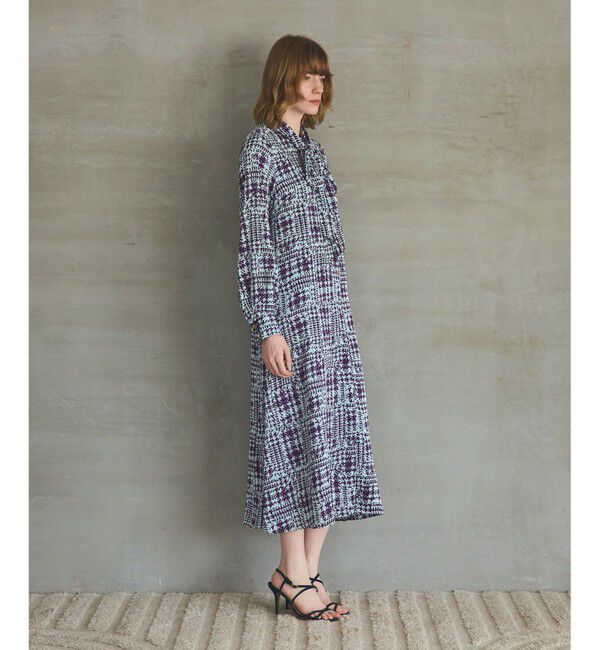 Grace Class「チェックプリントボウ付ワンピース」|ワンピース|