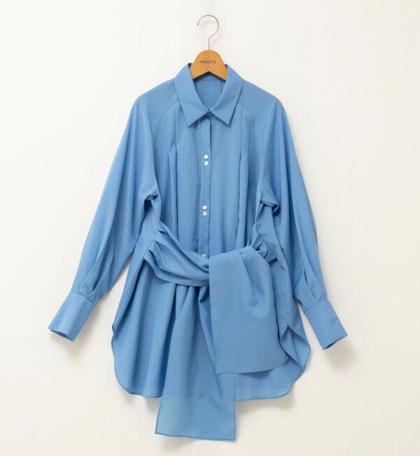 NOLLEY'S「ウォッシャブルウエストリボン2WAYロングシャツ」|シャツ・ブラウス|