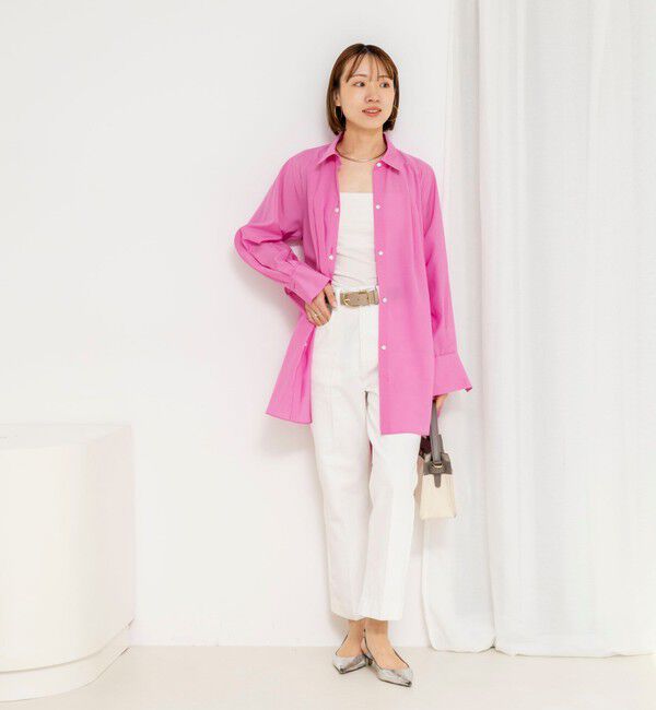 NOLLEY'S「ウォッシャブルウエストリボン2WAYロングシャツ」|シャツ・ブラウス|