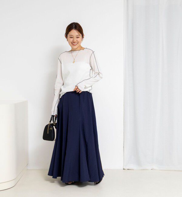 NOLLEY'S「ウォッシャブルドライテレコメロー配色プルオーバー」|Tシャツ・カットソー|