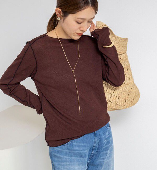 NOLLEY'S「ウォッシャブルドライテレコメロー配色プルオーバー」|Tシャツ・カットソー|