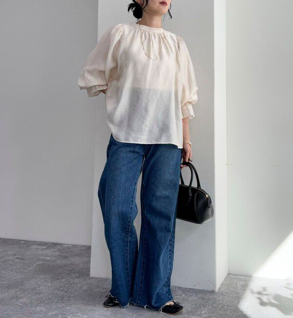 fredy emue「シャイニーシアー2WAYギャザーブラウス」|シャツ・ブラウス|