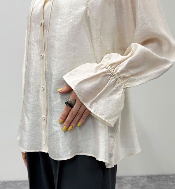 fredy emue「シャイニーシアー2WAYギャザーブラウス」|シャツ・ブラウス|