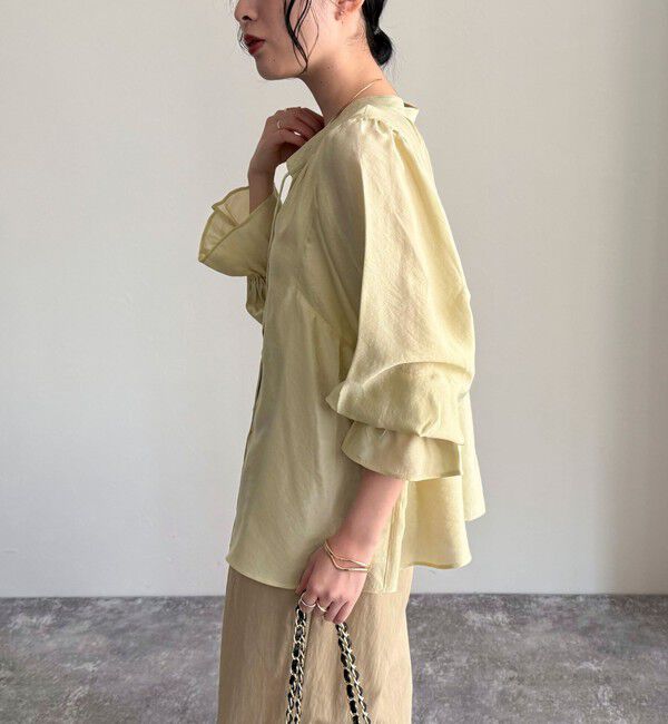 fredy emue「シャイニーシアー2WAYギャザーブラウス」|シャツ・ブラウス|